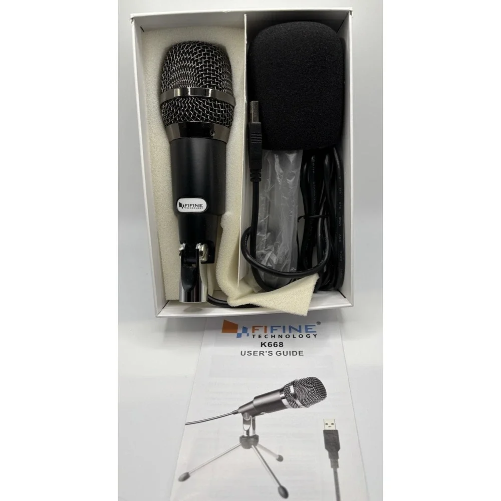 Fifine Plug & Play Home Studio USB Condenser Microphone for Windows PC -‎ K668